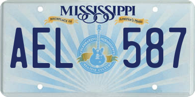 MS license plate AEL587