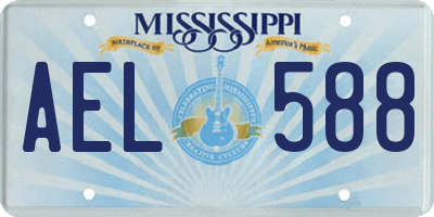 MS license plate AEL588