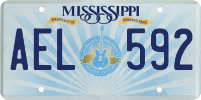 MS license plate AEL592