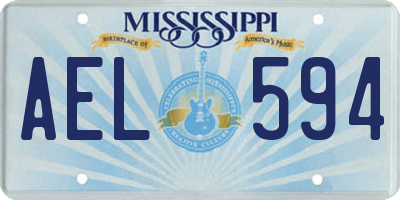 MS license plate AEL594