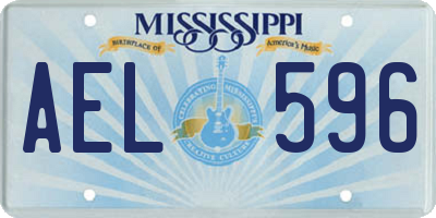 MS license plate AEL596