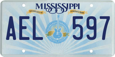 MS license plate AEL597