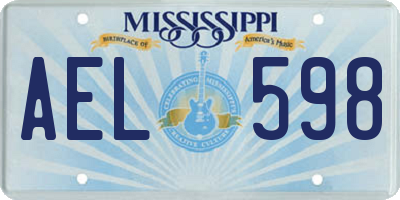 MS license plate AEL598
