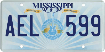 MS license plate AEL599
