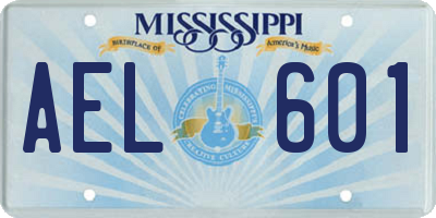 MS license plate AEL601