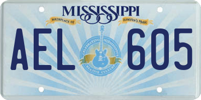 MS license plate AEL605