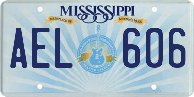 MS license plate AEL606