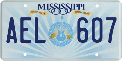 MS license plate AEL607