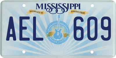 MS license plate AEL609