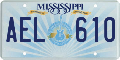 MS license plate AEL610