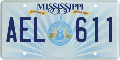 MS license plate AEL611