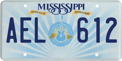 MS license plate AEL612
