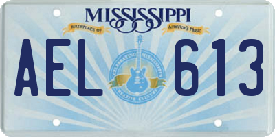 MS license plate AEL613