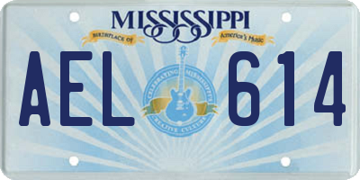 MS license plate AEL614