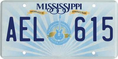 MS license plate AEL615