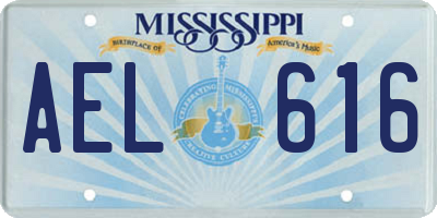 MS license plate AEL616
