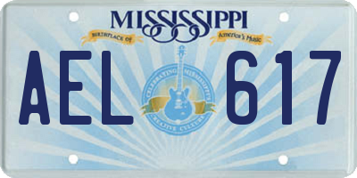 MS license plate AEL617