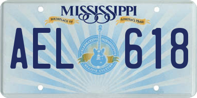 MS license plate AEL618