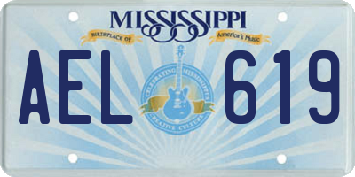 MS license plate AEL619