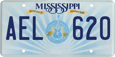 MS license plate AEL620
