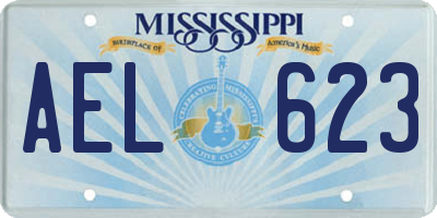 MS license plate AEL623