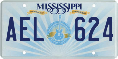 MS license plate AEL624