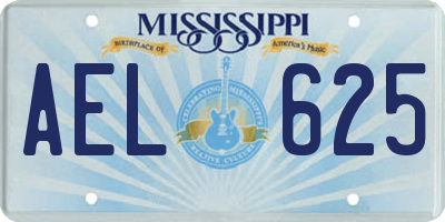 MS license plate AEL625