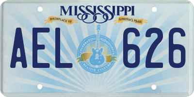MS license plate AEL626