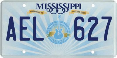 MS license plate AEL627