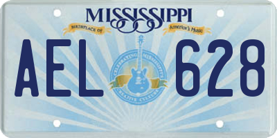 MS license plate AEL628