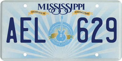 MS license plate AEL629