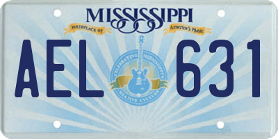 MS license plate AEL631