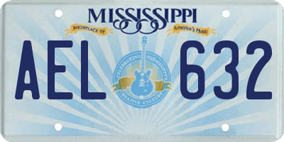 MS license plate AEL632