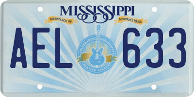 MS license plate AEL633