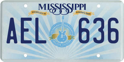 MS license plate AEL636