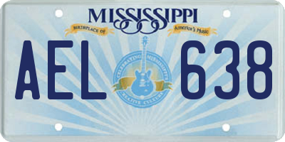 MS license plate AEL638