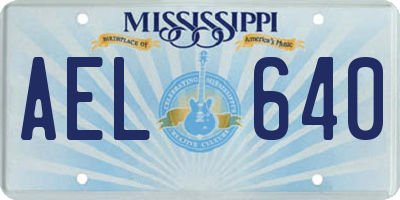 MS license plate AEL640