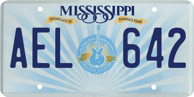 MS license plate AEL642