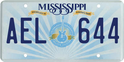 MS license plate AEL644