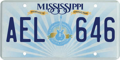 MS license plate AEL646
