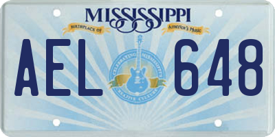 MS license plate AEL648
