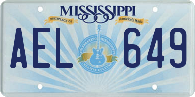 MS license plate AEL649