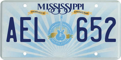 MS license plate AEL652