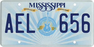 MS license plate AEL656