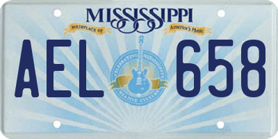 MS license plate AEL658