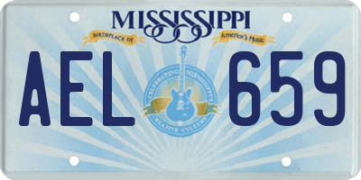 MS license plate AEL659