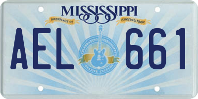 MS license plate AEL661