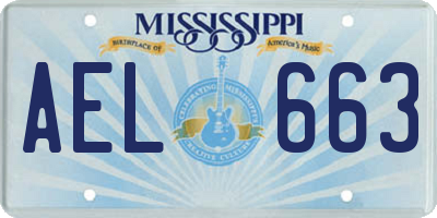 MS license plate AEL663