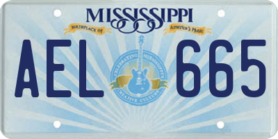 MS license plate AEL665