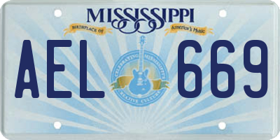 MS license plate AEL669